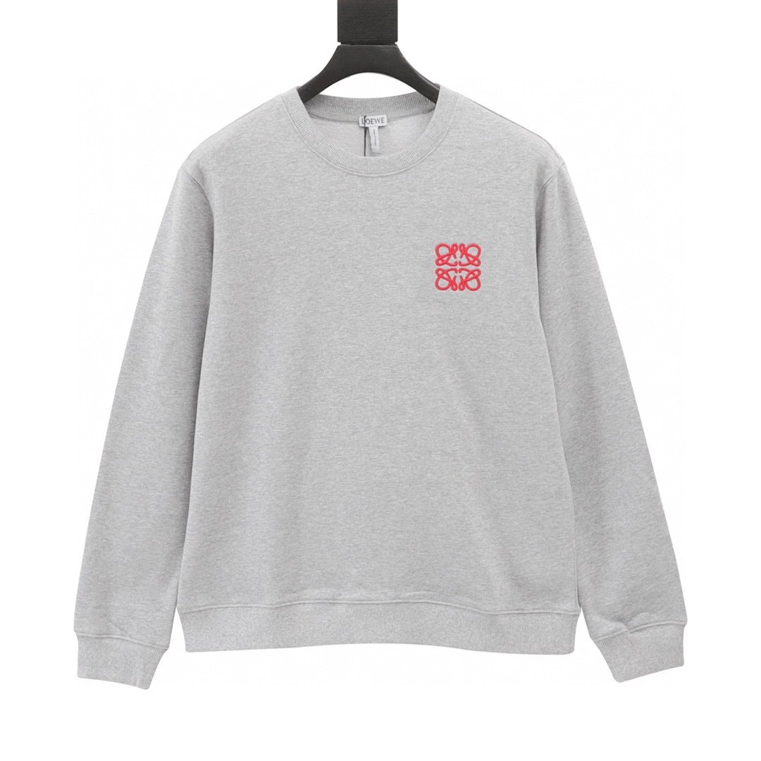 LOEWE/Loewe Simplified Classic Embroidered Round Neck Hoodie