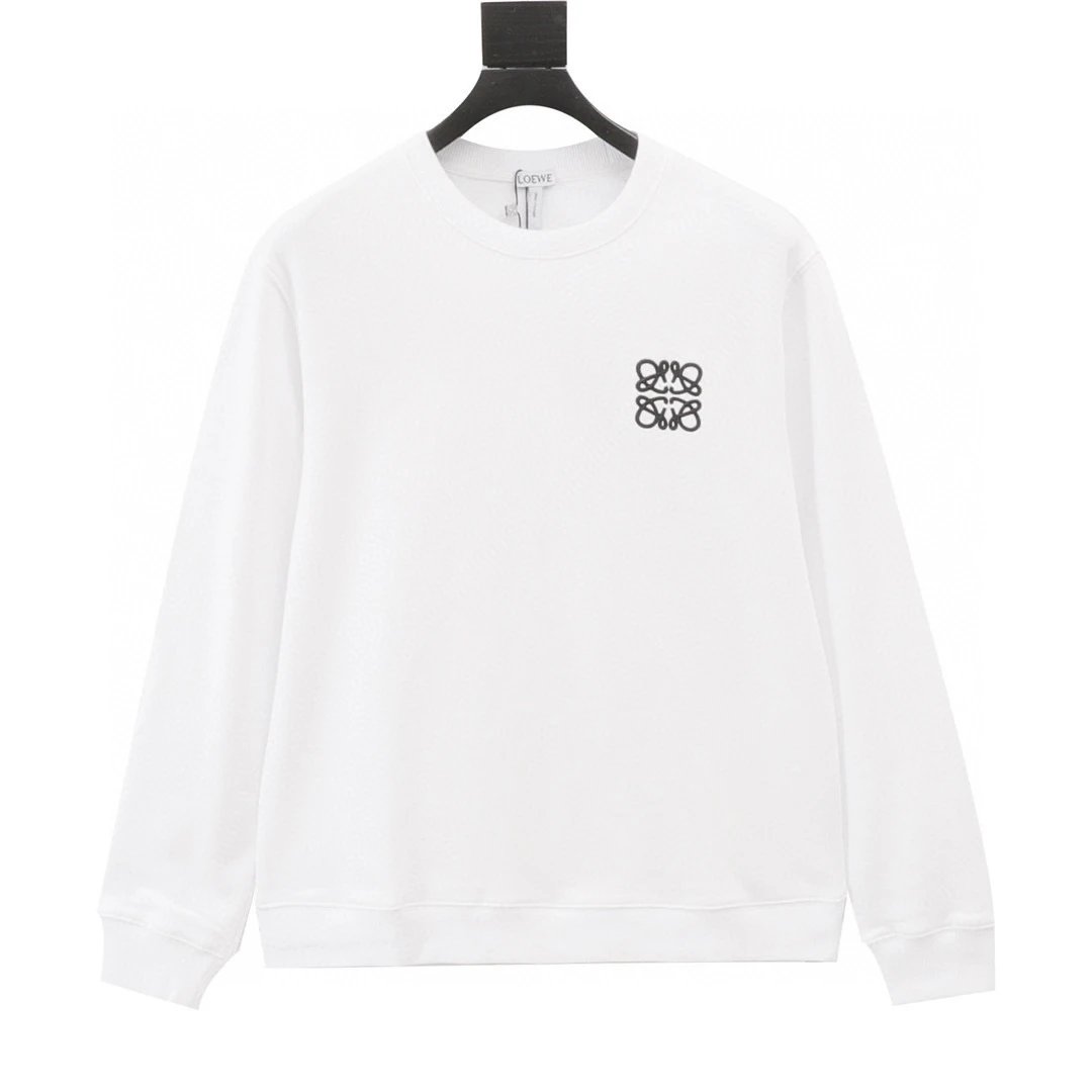 LOEWE。Simplified Classic Embroidered Round Neck Hoodie