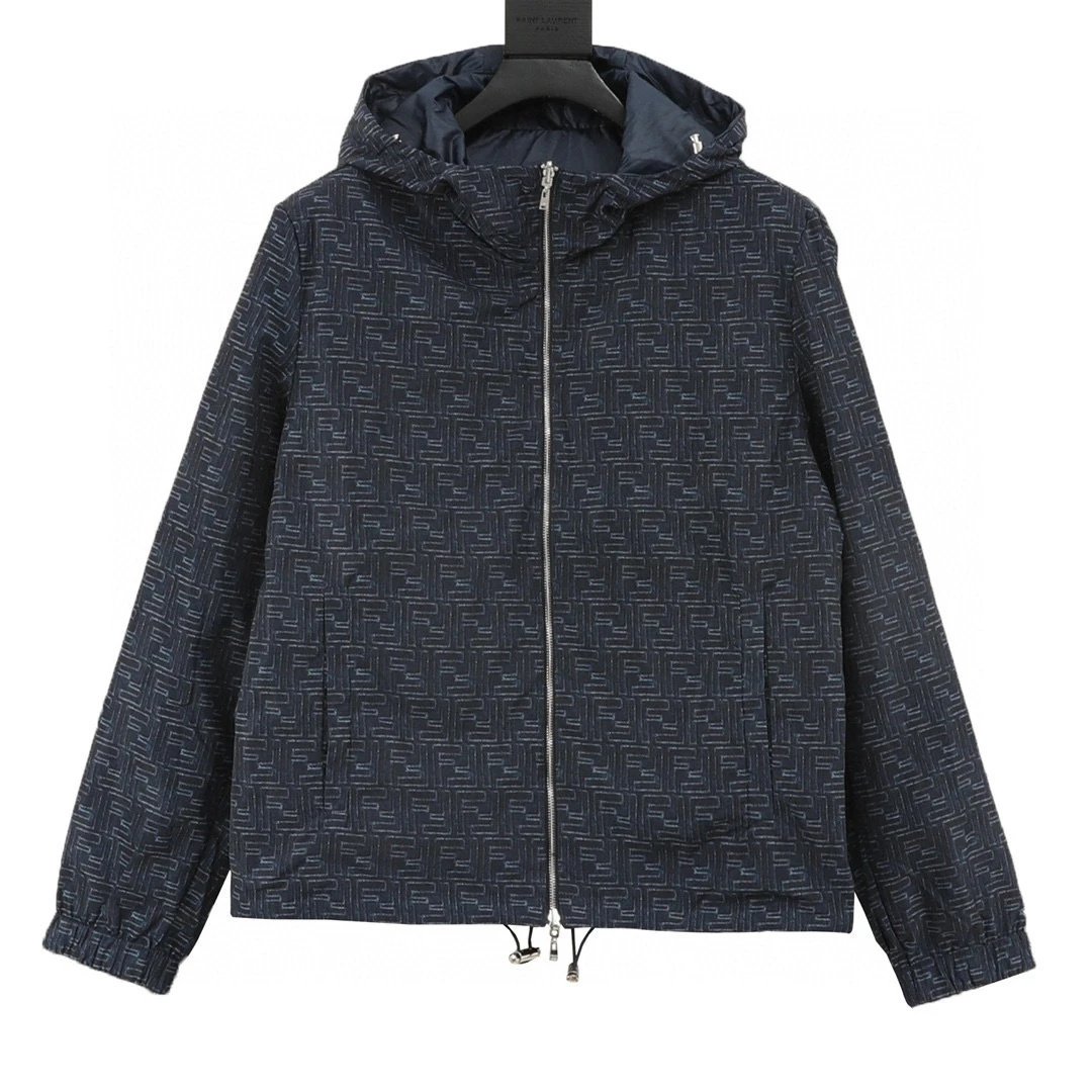 Fendi/Fendi 25Fw FF full printed jacquard double-sided jacket jacket