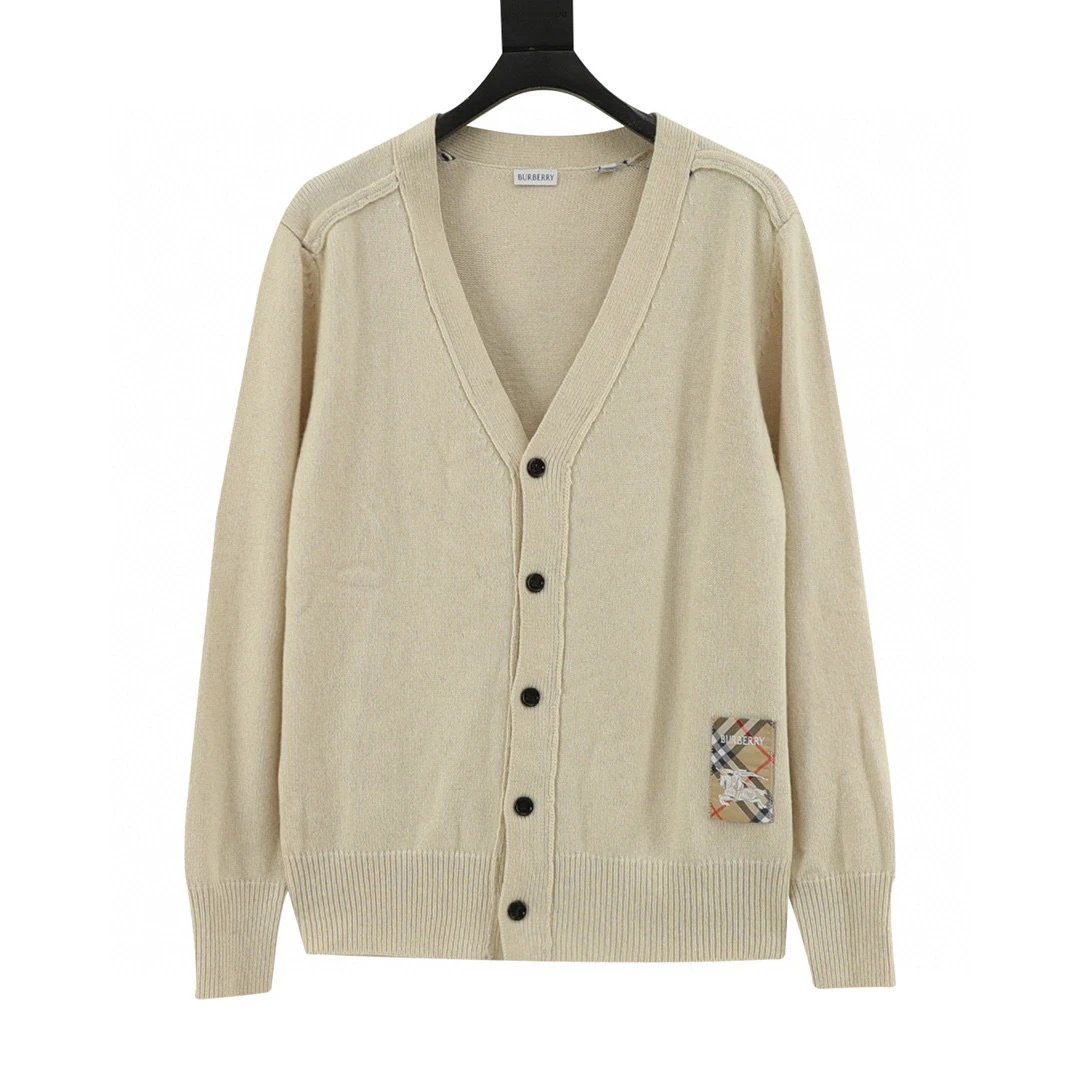 Applique Label Knight Cardigan Sweater
