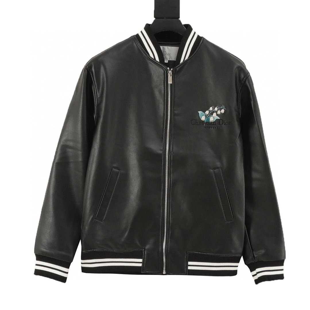Christian Dior Linglan embroidered leather jacket jacket
