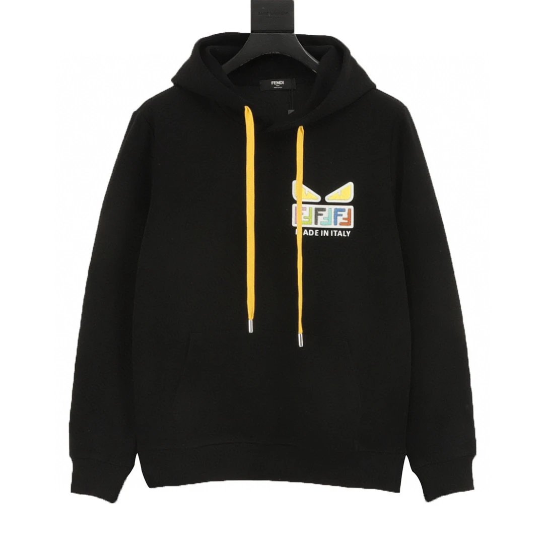 Fendi/Fendi 25Fw towel embroidery cloth eye hooded sweatshirt