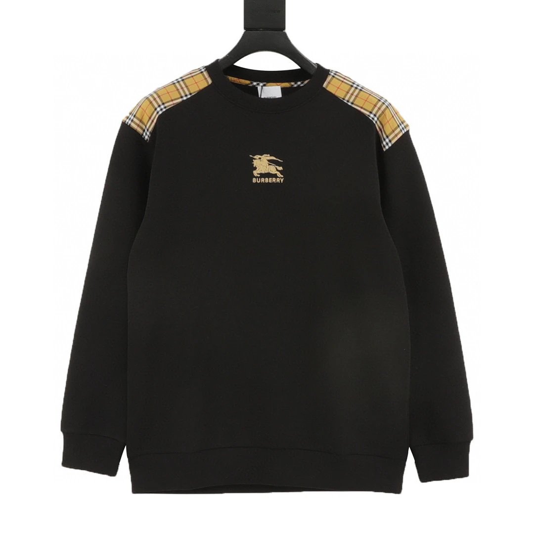 BURBERRY。 Shoulders, sleeves, fabric, chest, embroidered warhorse logo, space cotton hoodie