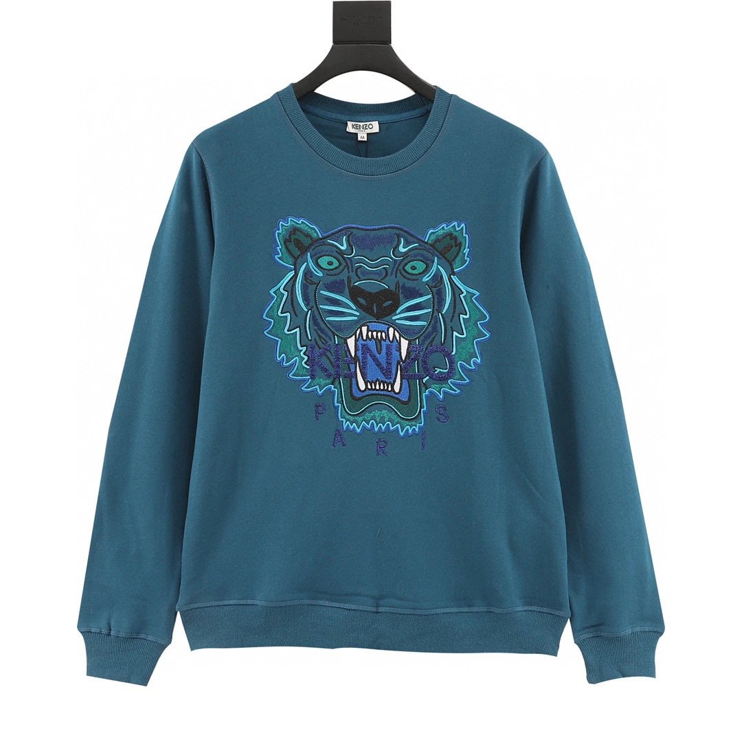 Kenzo Takada Tiger Head Round Neck Hoodie