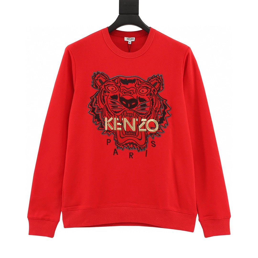 Kenzo Takada Tiger Head Round Neck Hoodie