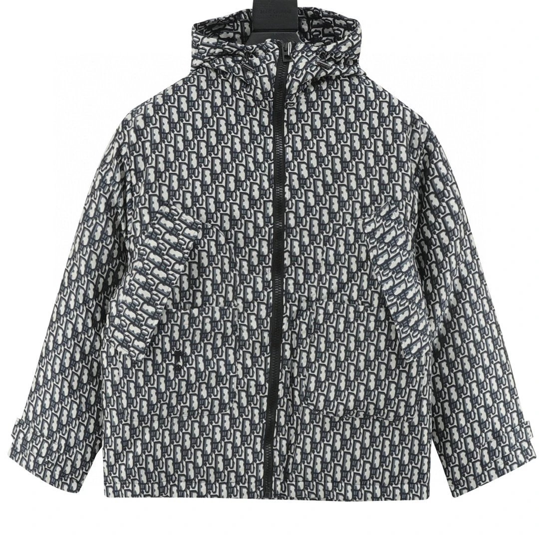 DIOR。 Old flower bee zipper cotton jacket custom