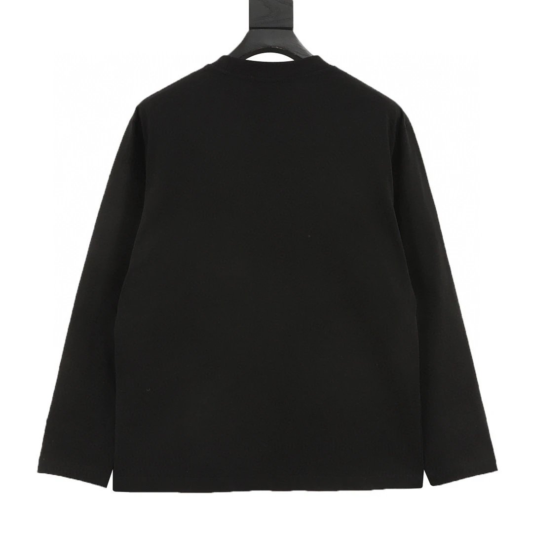 Thick embossed long sleeved T-shirt with slogan