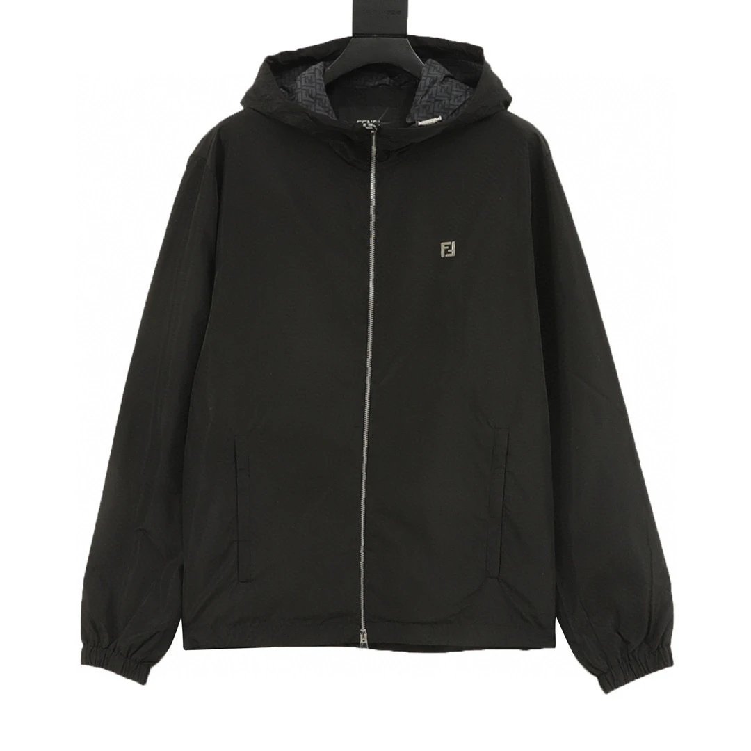 FENDI FD Hardware Technology Cloth Hooded Jacket Coat