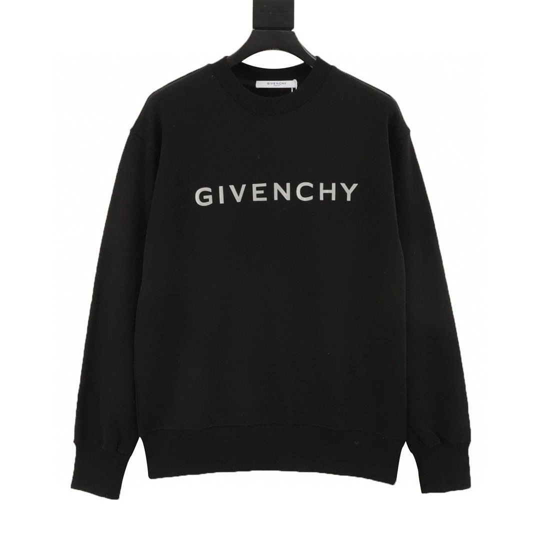 Givenchy. Reflective letter round neck hoodie