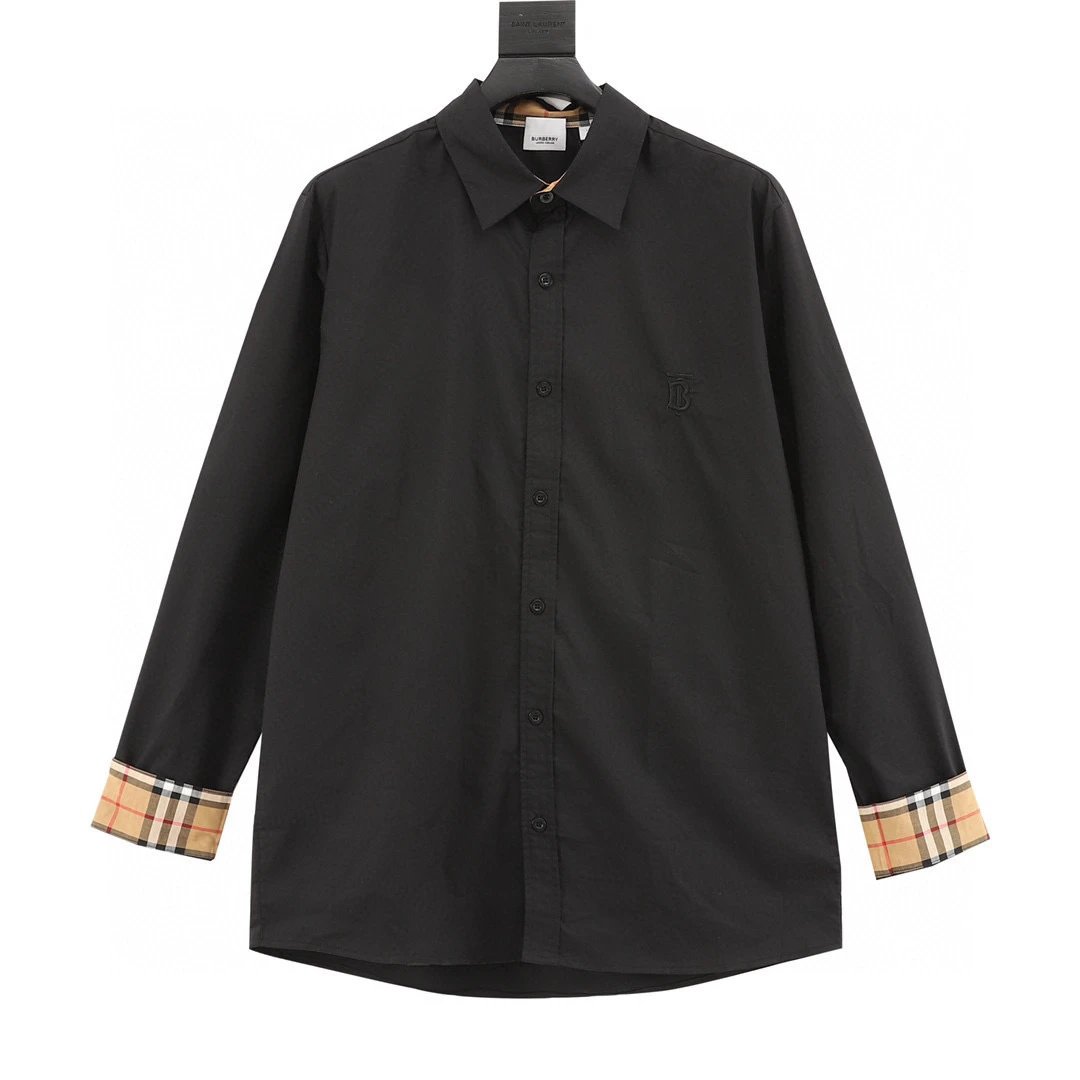 BURBERRY。Classic element pocket striped long sleeved shirt