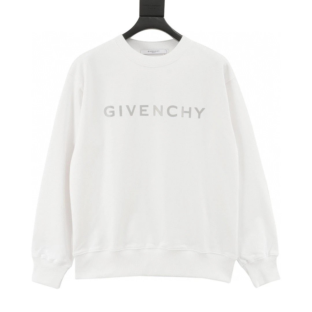 Givenchy. Reflective letter round neck hoodie