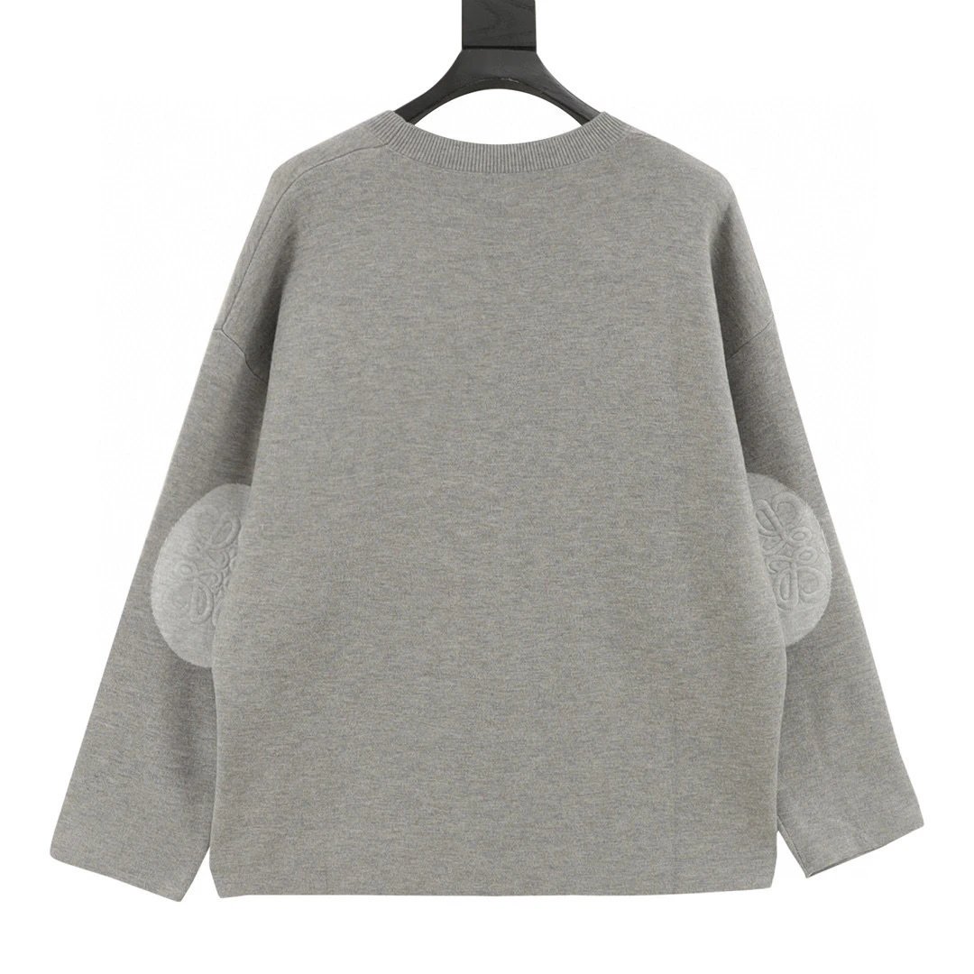 LOEWE sleeve relief embroidered round neck sweater
