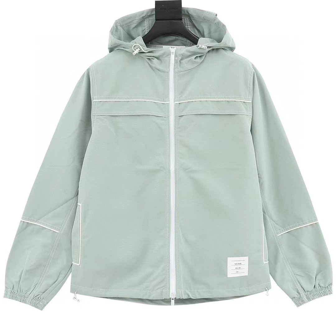 Lined nylon woven windbreaker jacket