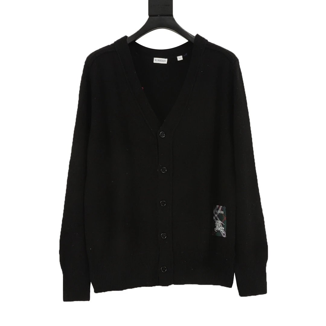 Applique Label Knight Cardigan Sweater