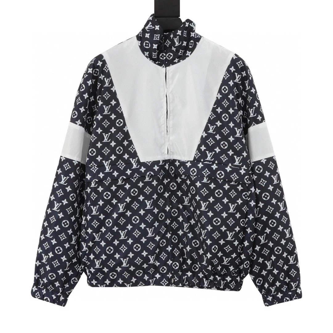Full printed vintage floral contrasting windbreaker jacket