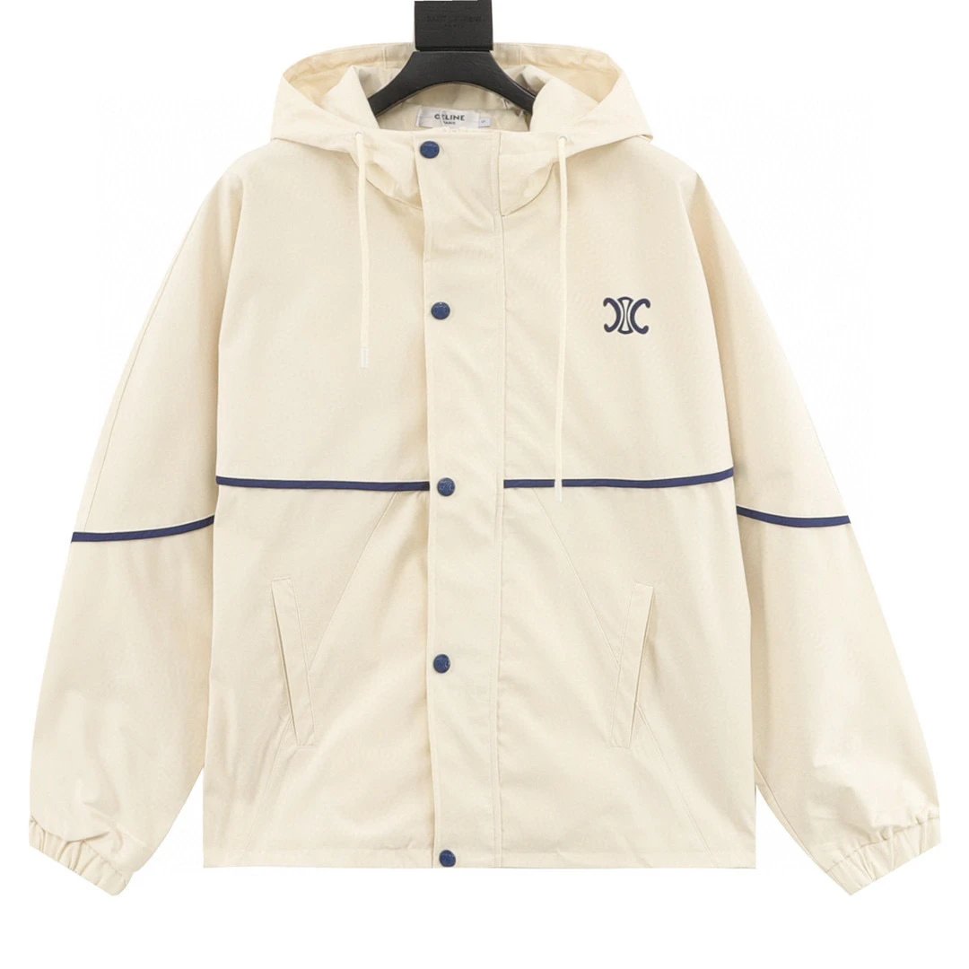 Embroidery slogan vintage zipper trench coat