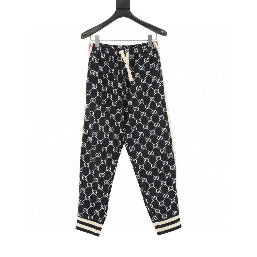 GUCCI。 Classic full printed jacquard logo set pants