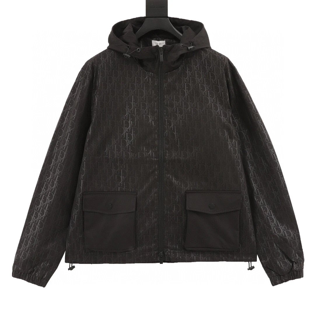 Fully printed woven zipper hooded jacket,