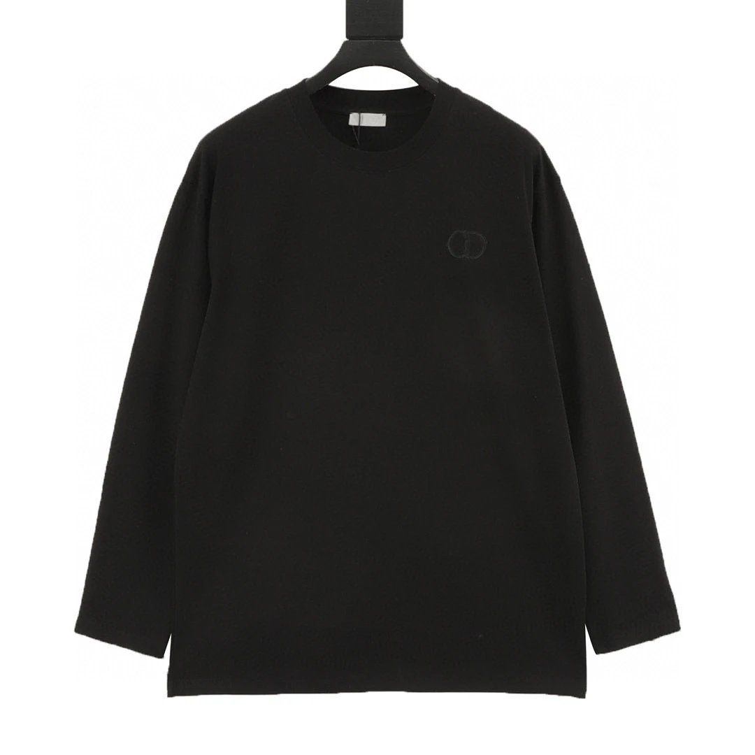 Classic letter-embroidered long sleeves