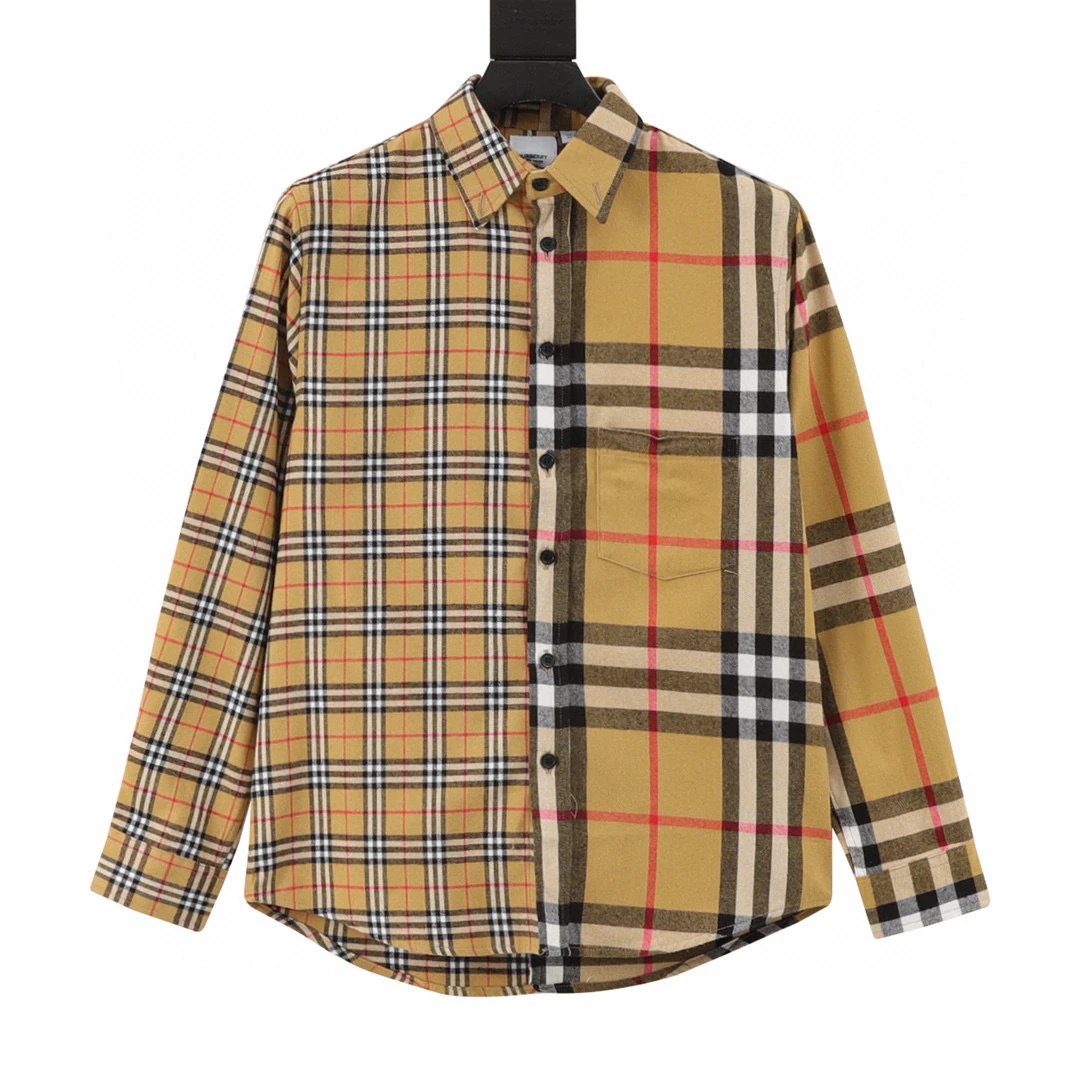Double stitched brushed striped checkered classic shirt