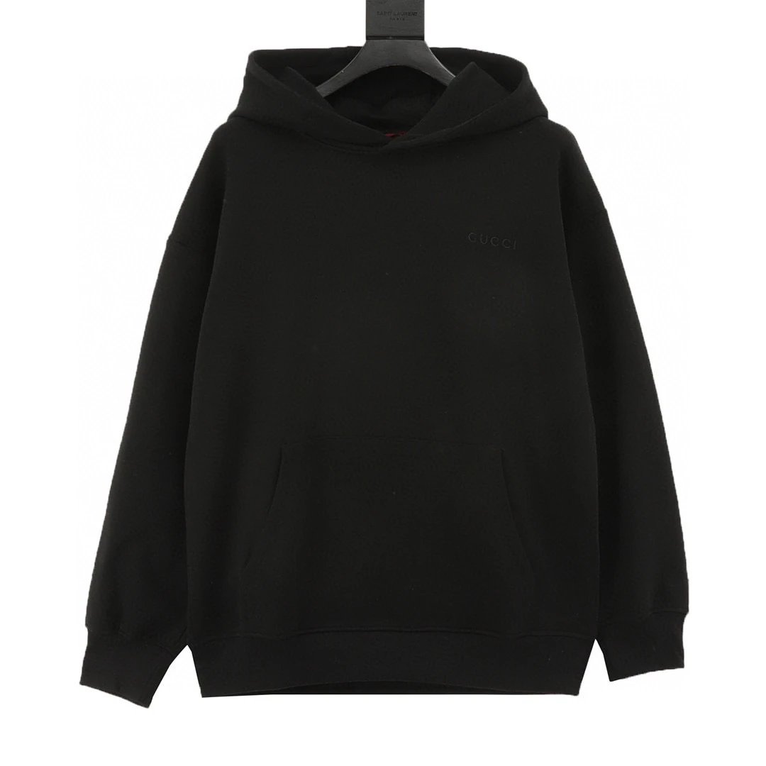 Embroidered small label hooded sweatshirt