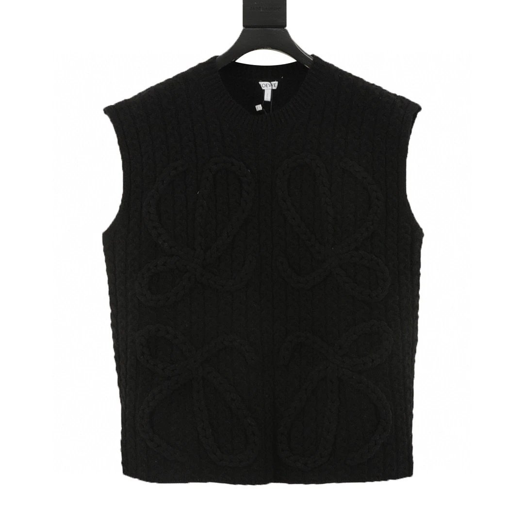 LOEWE Royal Anagram Fried Dough Twists Knitted Sweater Vest