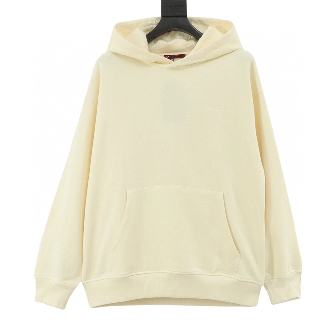 Embroidered small label hooded sweatshirt