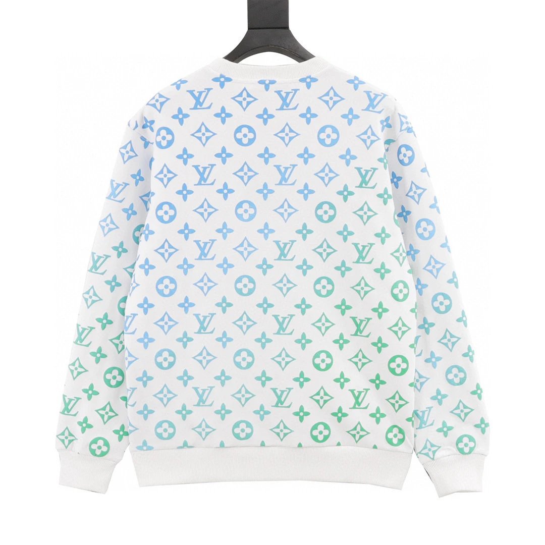 A full-printed gradient round-neck hoodie