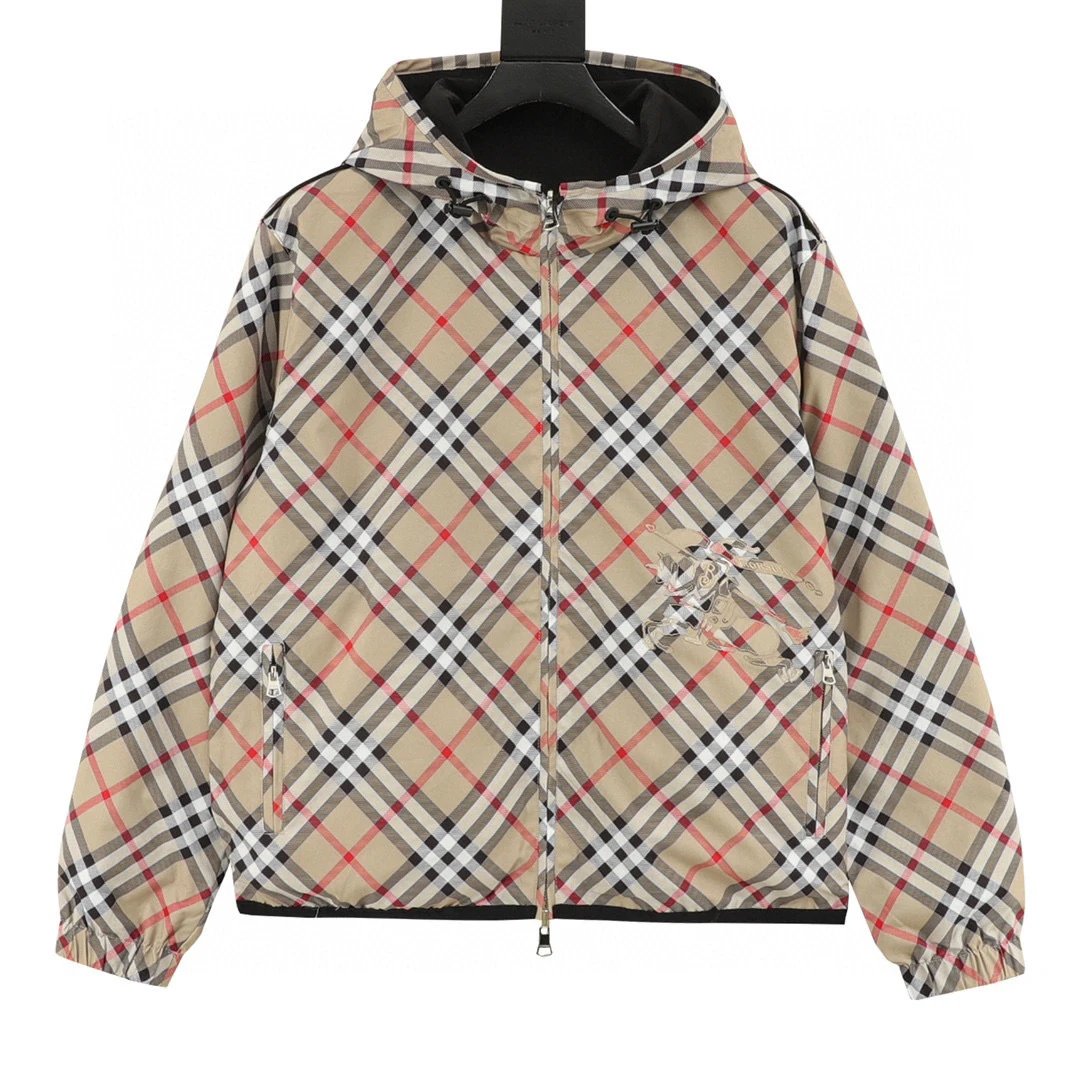 New Plaid Knight Horse Double-Sided Jacket