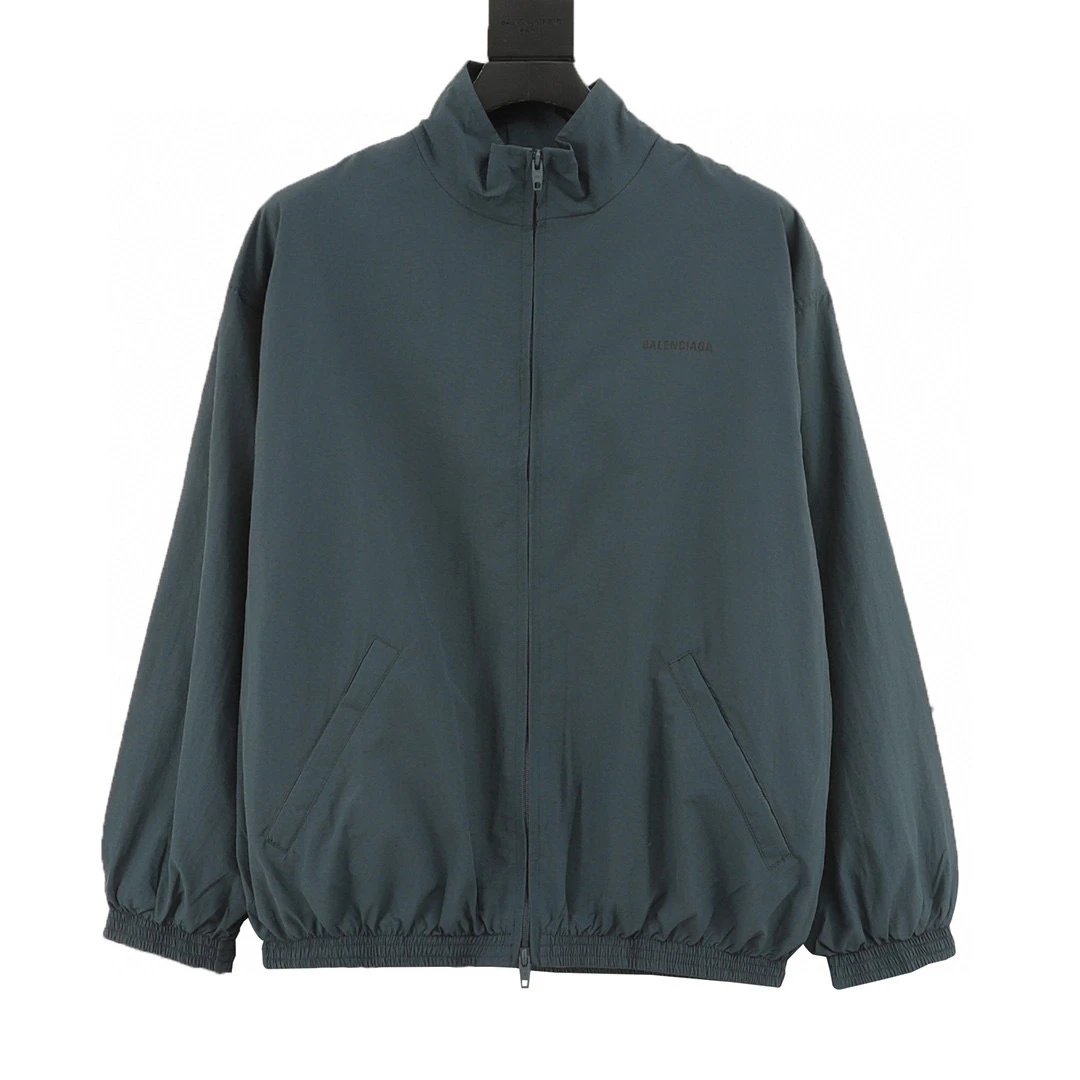 Black green letter printed submachine jacket jacket