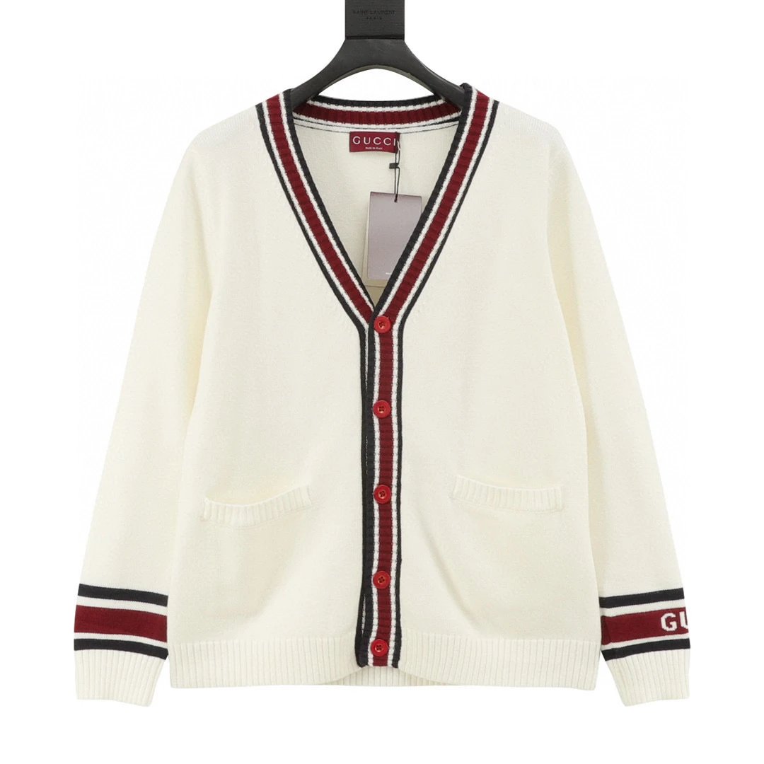GUCCI.New autumn and winter rugby knitted cardigan GHolt Renfrew sweater cardigan jacket