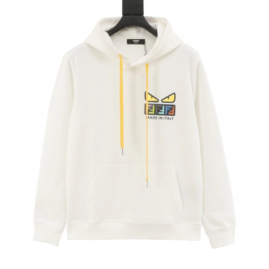 Fendi/Fendi 25Fw towel embroidery cloth eye hooded sweatshirt
