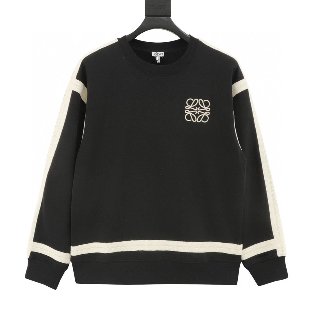 Loewe Embroidered Logo Weaving Ribbon Round Neck Hoodie