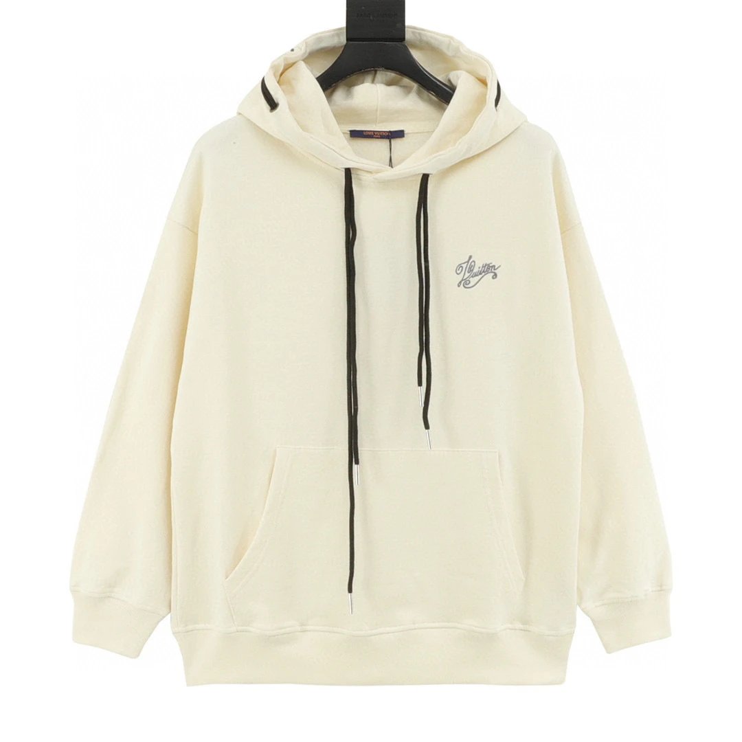 Front and rear embroidered letter logo hooded sweatshirt
