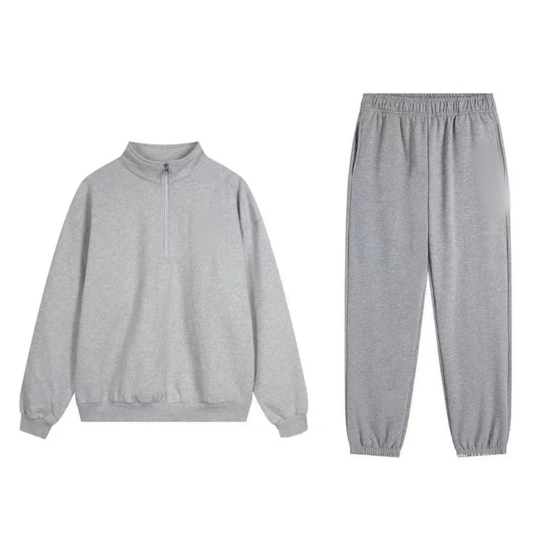 Grey Half-Zip Jogger Suit