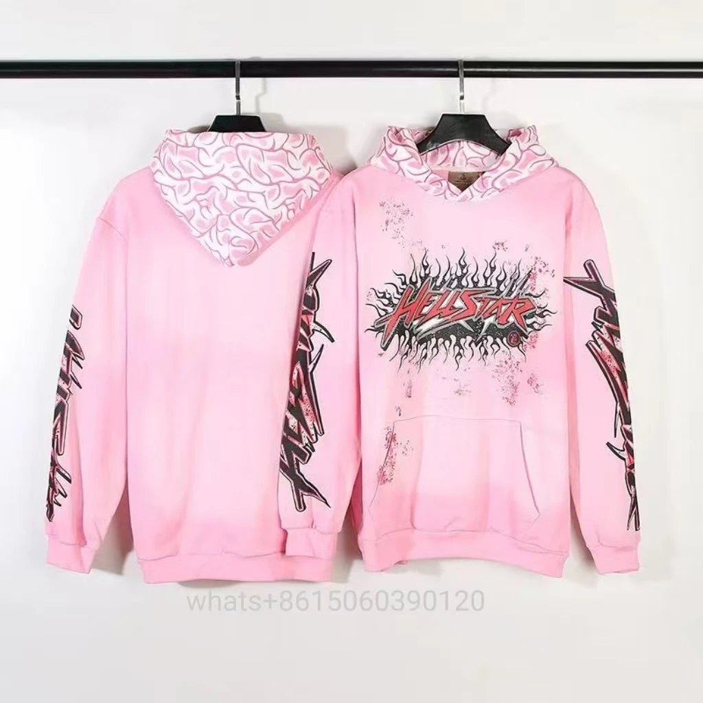 Hellstar Tracksuits Flame Graphic Hoodie and Flared Sweatpants Set — 37