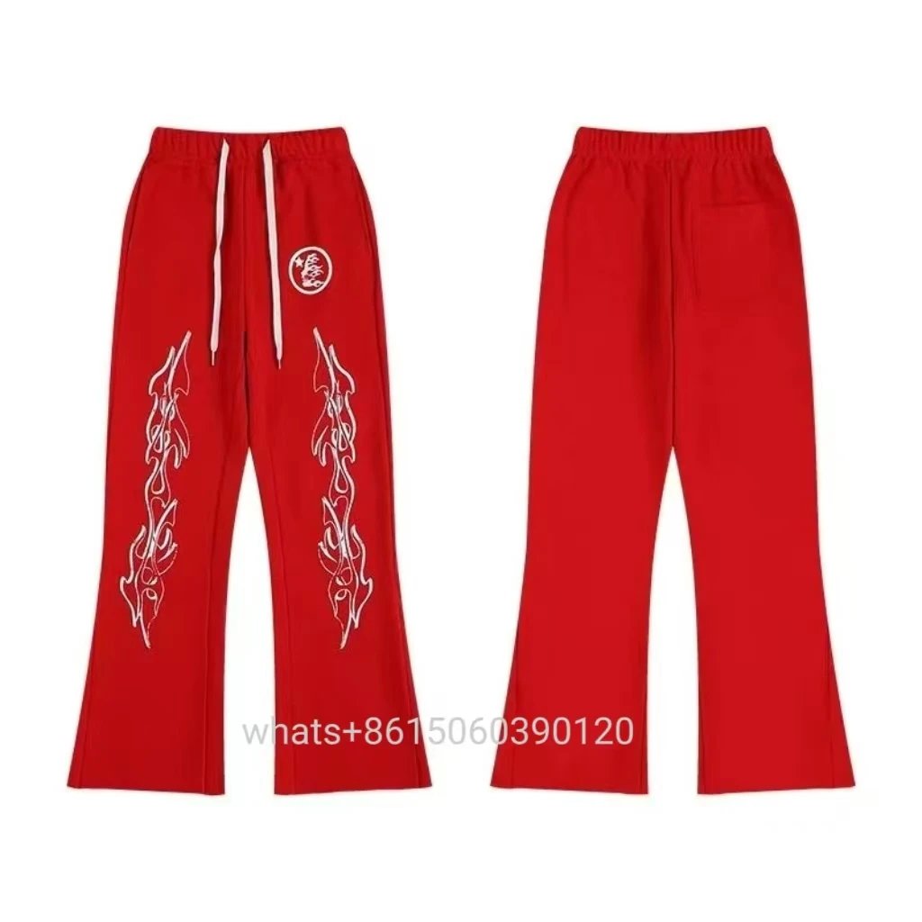 Hellstar Tracksuits Flame Graphic Hoodie and Flared Sweatpants Set — 8