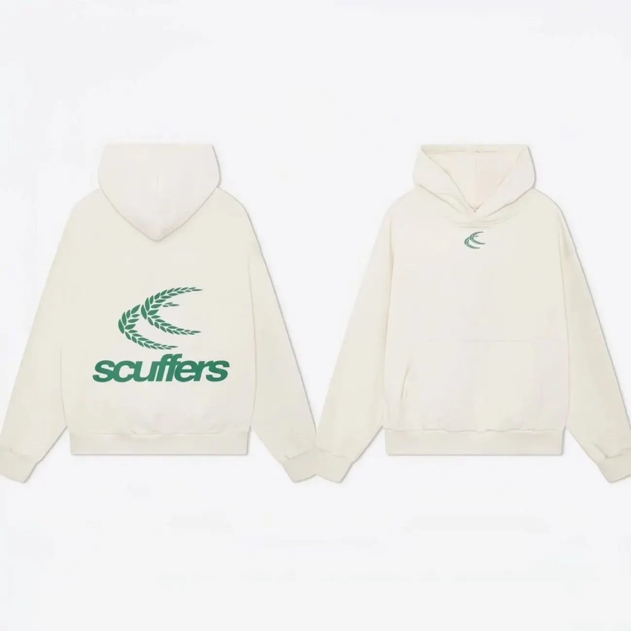 Scuffers Sign Hoodie Ecru Green