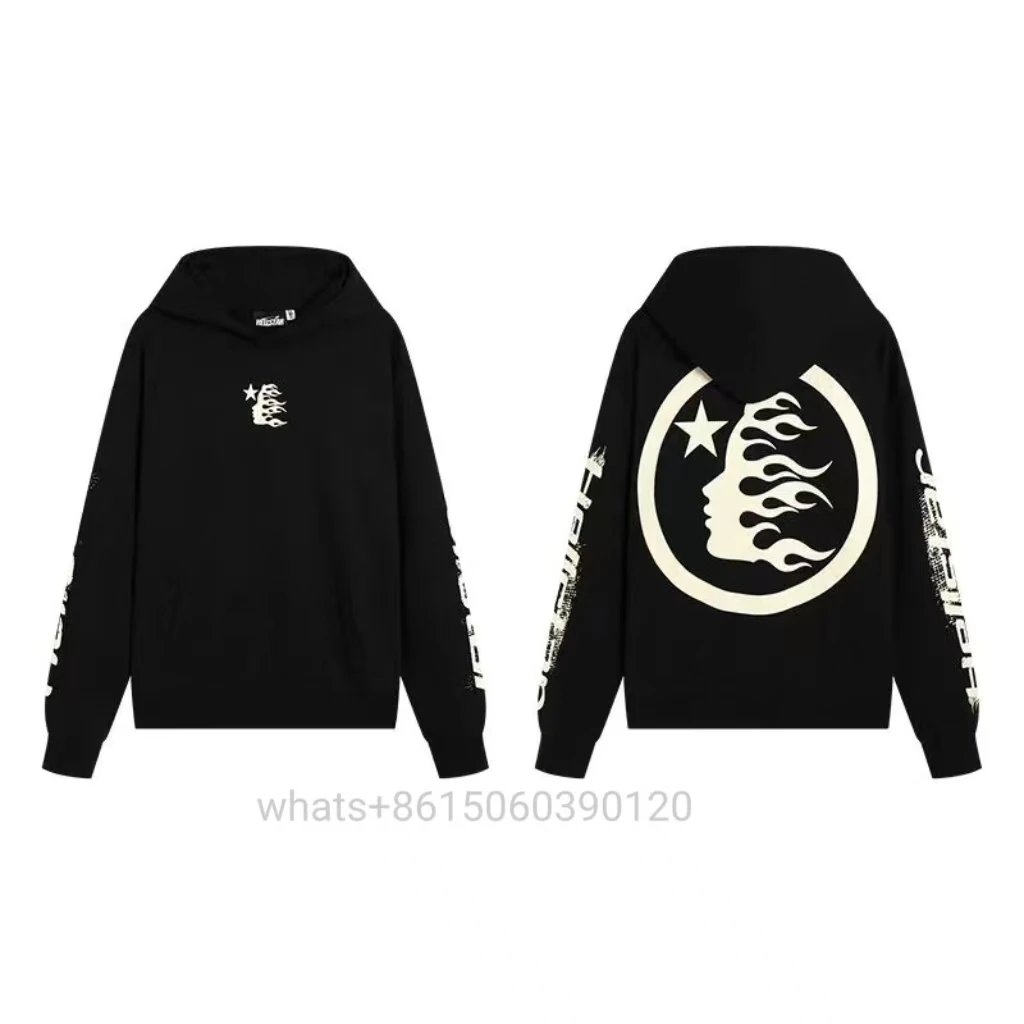 Hellstar Tracksuits Flame Graphic Hoodie and Flared Sweatpants Set — 23