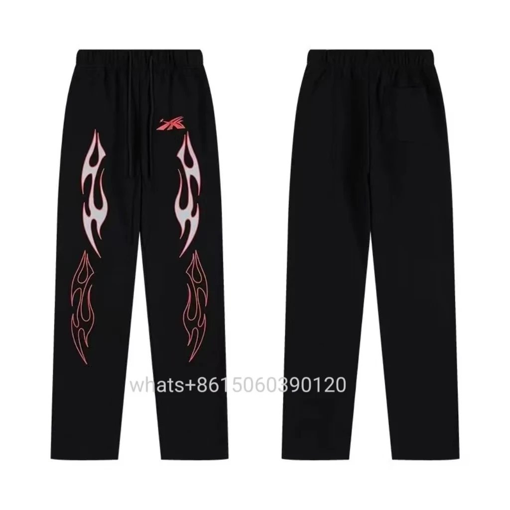 Hellstar Tracksuits Flame Graphic Hoodie and Flared Sweatpants Set — 14
