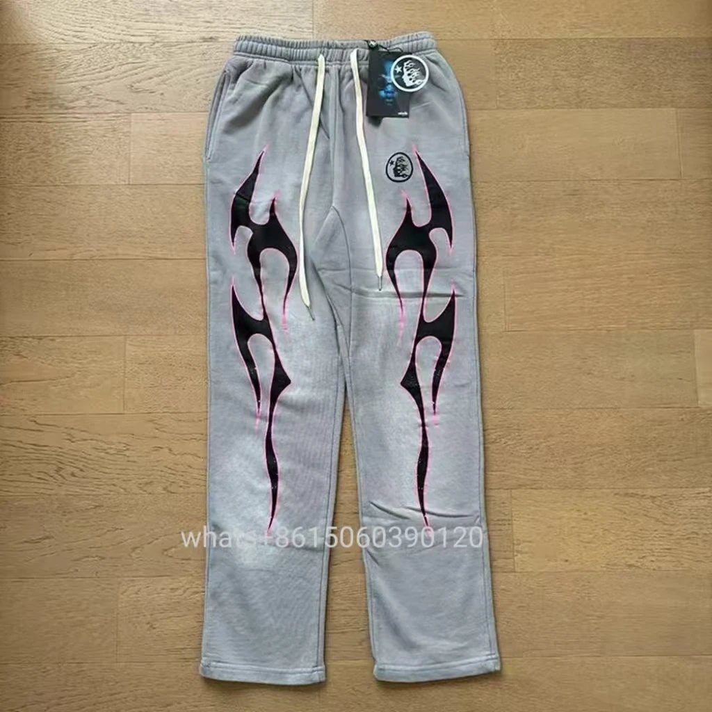 Hellstar Tracksuits Flame Graphic Hoodie and Flared Sweatpants Set — 28