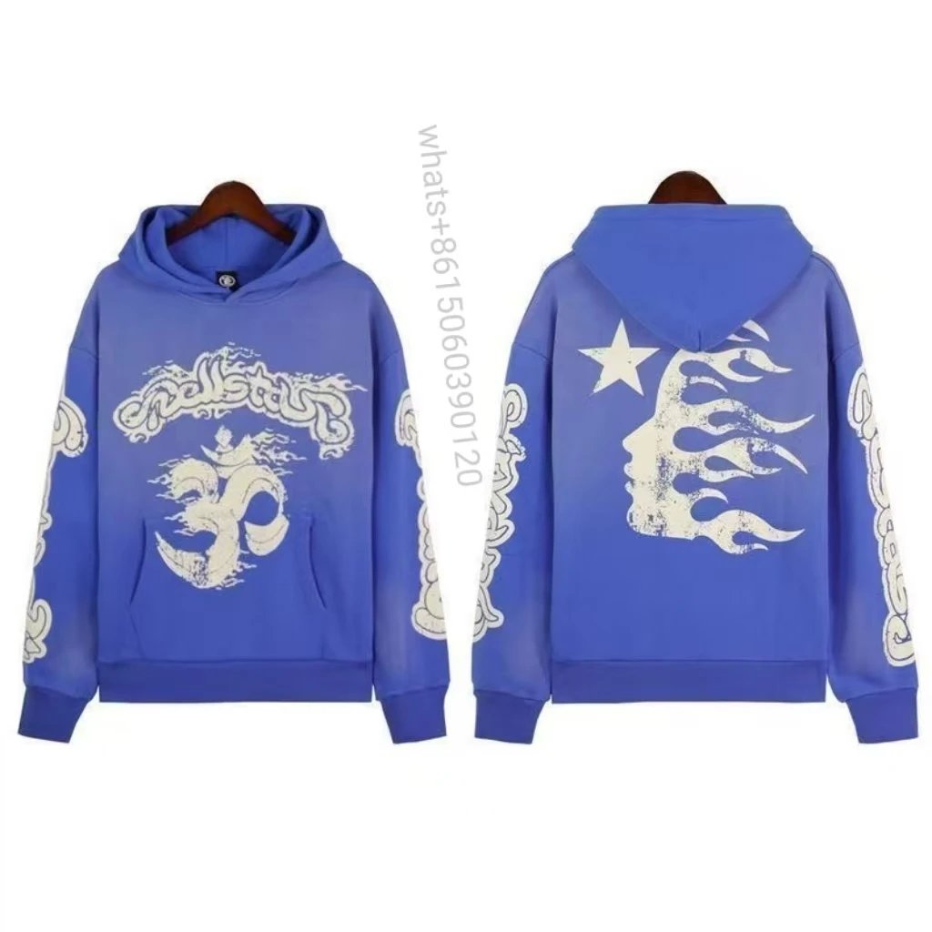 Hellstar Tracksuits Flame Graphic Hoodie and Flared Sweatpants Set — 33