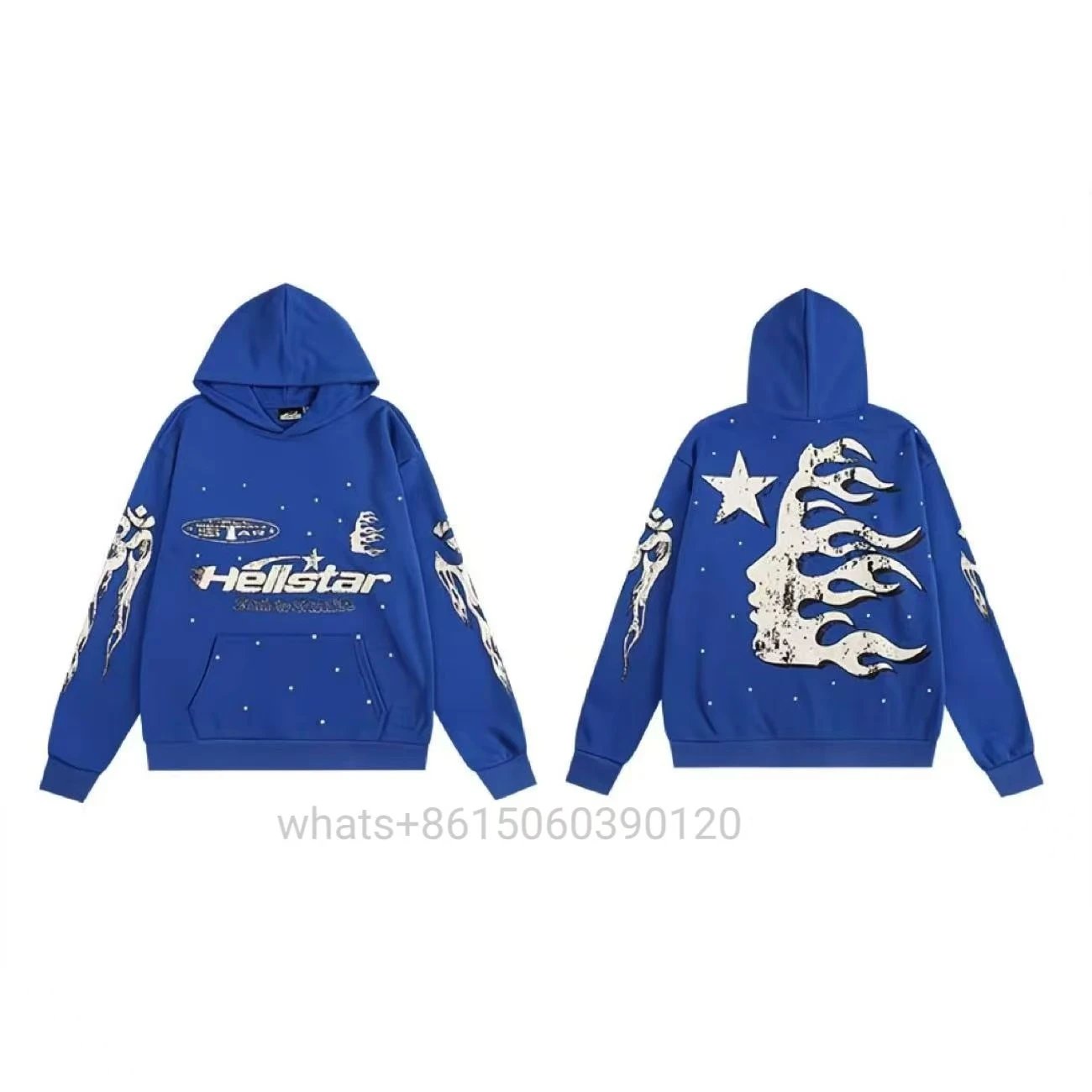 Hellstar Tracksuits Flame Graphic Hoodie and Flared Sweatpants Set — 21
