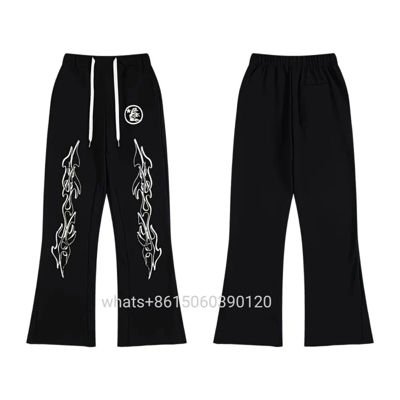 Hellstar Tracksuits Flame Graphic Hoodie and Flared Sweatpants Set — 18