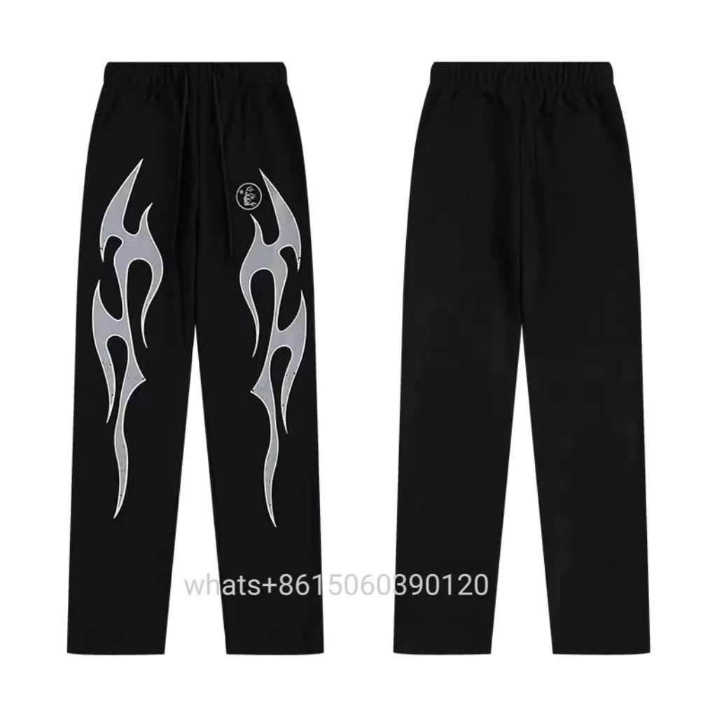 Hellstar Tracksuits Flame Graphic Hoodie and Flared Sweatpants Set — 16