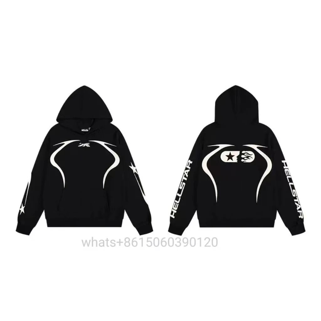 Hellstar Tracksuits Flame Graphic Hoodie and Flared Sweatpants Set — 9