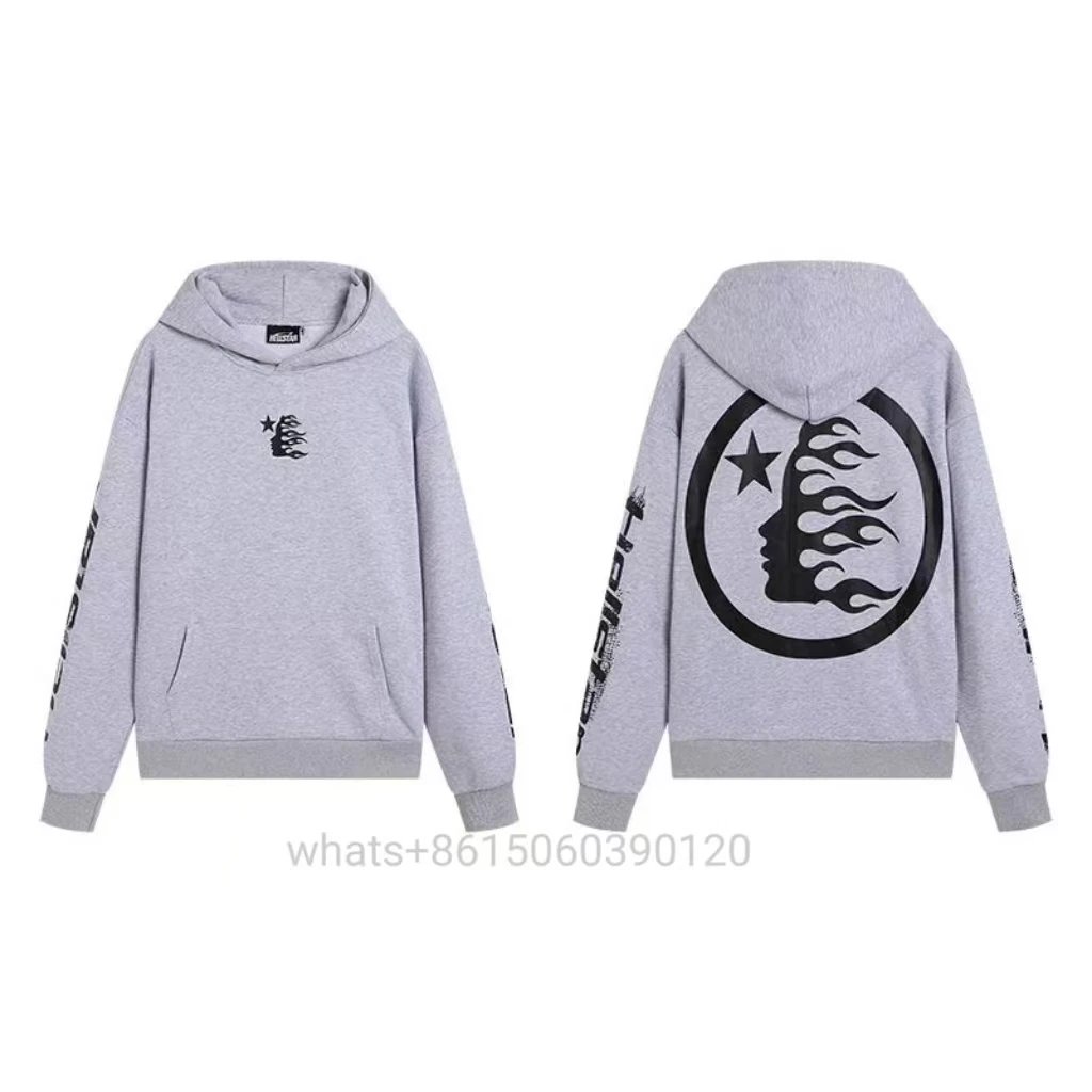 Hellstar Tracksuits Flame Graphic Hoodie and Flared Sweatpants Set — 25
