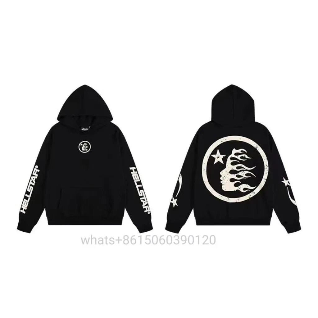 Hellstar Tracksuits Flame Graphic Hoodie and Flared Sweatpants Set — 17