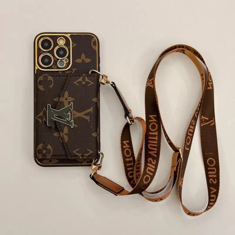 Louis Vuitton Phone Cases Patterned Case Collection — Large Flower Crossbody-Brown