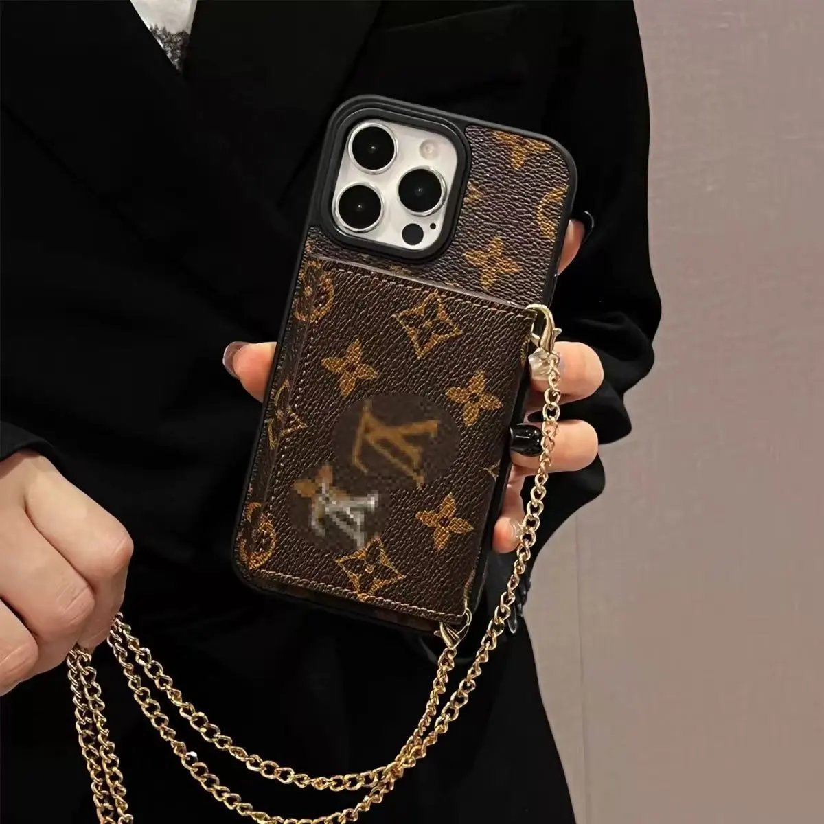 Louis Vuitton Phone Cases Patterned Case Collection — Crossbody presbythan-metal chain